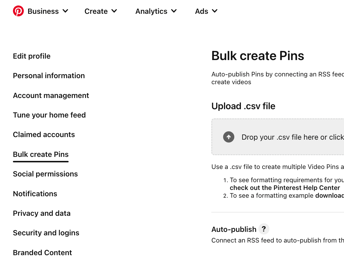 Pinterest Bulk Create Pins